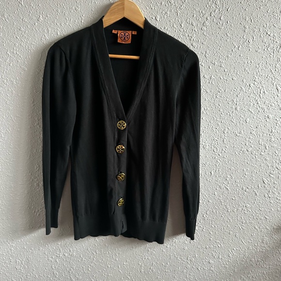 Black Tory Burch button-up cardigan Size M - Picture 2 of 6